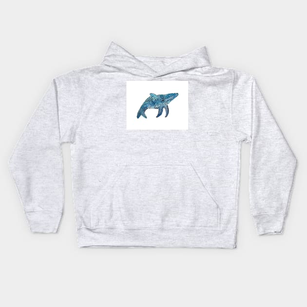 Blue Whale Kids Hoodie by calamarisky